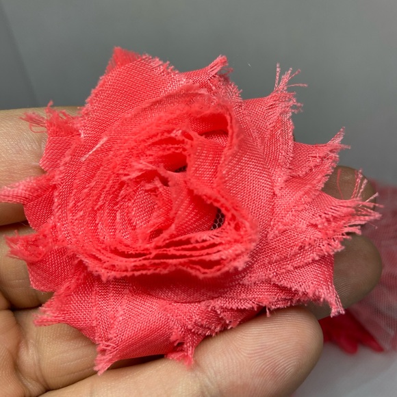 Lot of 14 Peach Pink shabby flowers headbands NEW - Picture 2 of 2